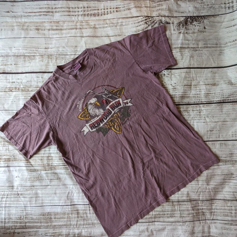 Vintage Redwood Run California 1996 Eagle Motorcycle T-Shirt Large